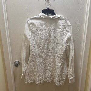 VENUS White Lace Button Down Shirt